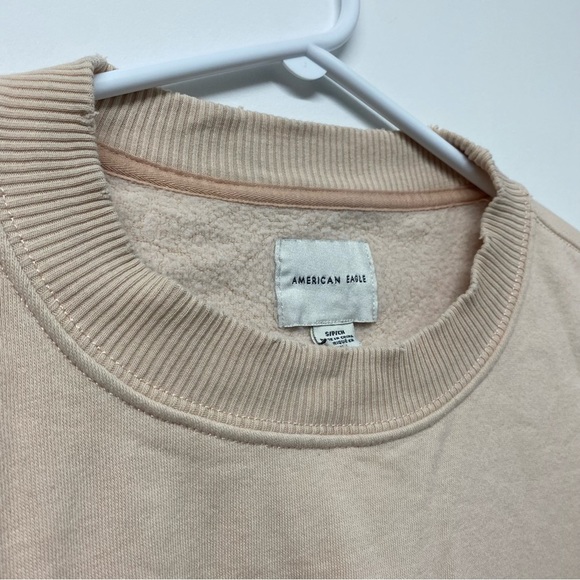 American Eagle Graphic Ocean Crew Neck Oversized Sweater Peach Cream Size S - Picture 6 of 13